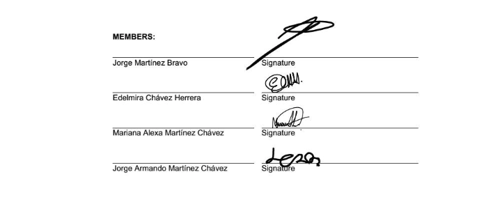 firmas Jorge Martinez Bravo y complices